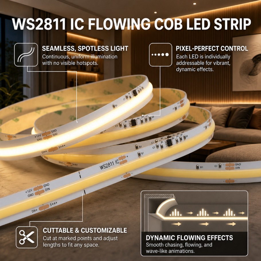 Actinic Blue Led - Tira de LED COB direccionable WS2811