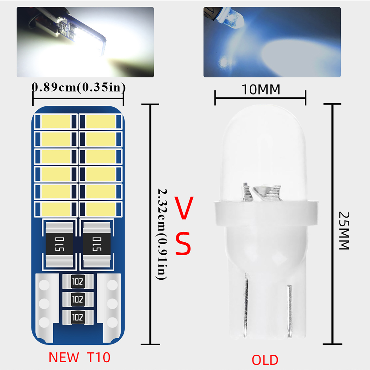 2/6/10/20 piezas T10 W5W luz L - Actinic Blue Led reseña y precio