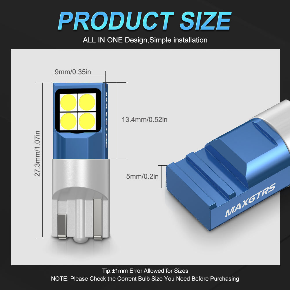 2x Lámpara LED T10 W5W 168 194 - Actinic Blue Led reseña y precio