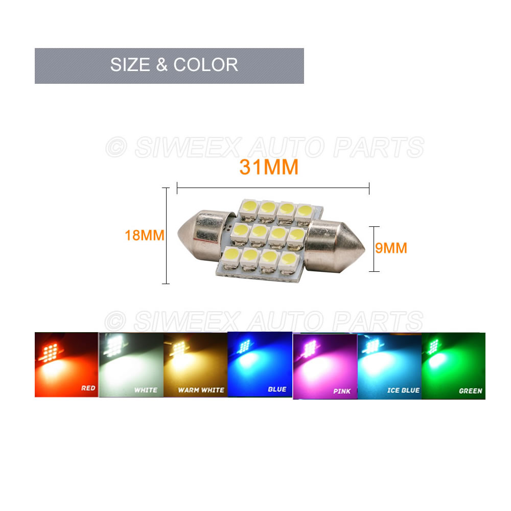 31mm 3528 1210 SMD 12 LED coch - Actinic Blue Led reseña y precio